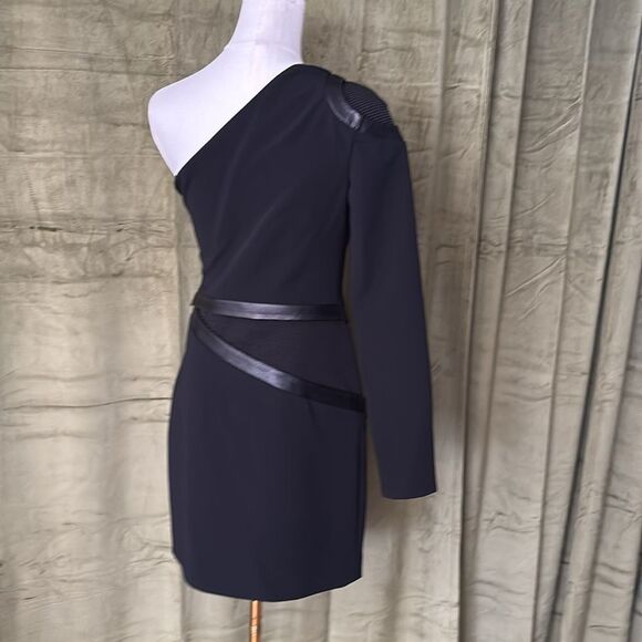 VERSACE Black One Shoulder Long Sleeve Cocktail Dress - Picture 8 of 15